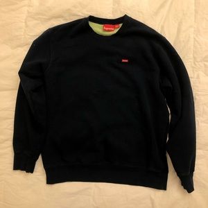 Supreme Contrast Crewneck Navy Size Large